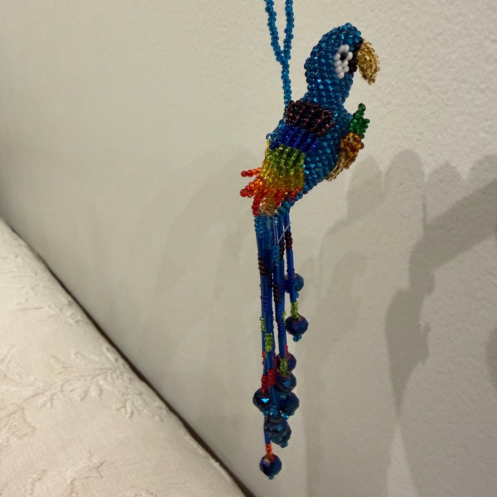 Handmade Beaded Parrot Keychain – Colorful & Fun - Picture 3 of 3